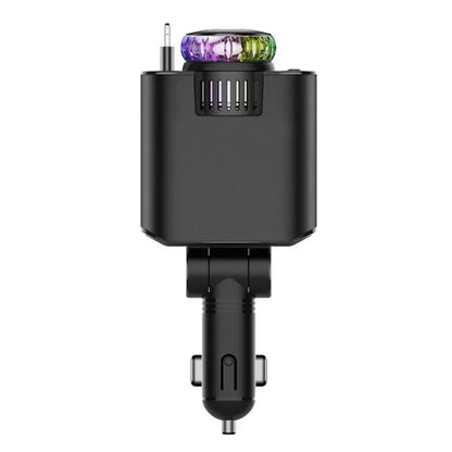 شاحن سيارة 5 في 1 ستارلايت، شاحن سيارة USB سريع مع إضاءة محيطة