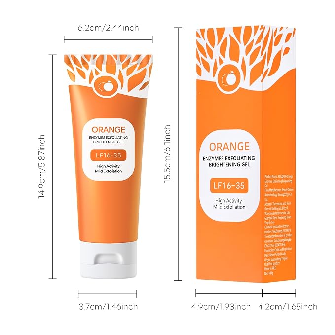 ✨ Dull & Dark Skin? Orange Brightening Gel removes dead skin and gives instant glow 🍊